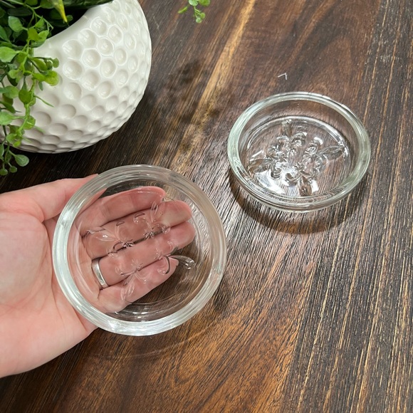 Vintage Princess House Fleur-De-Lis clear glass coaster 2 piece set SOLD - Picture 6 of 10